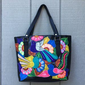 Hand Painted Mexican Tote Bag